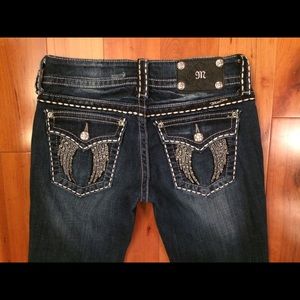 Miss Me size 27 with 33” inseam angel wing pocket